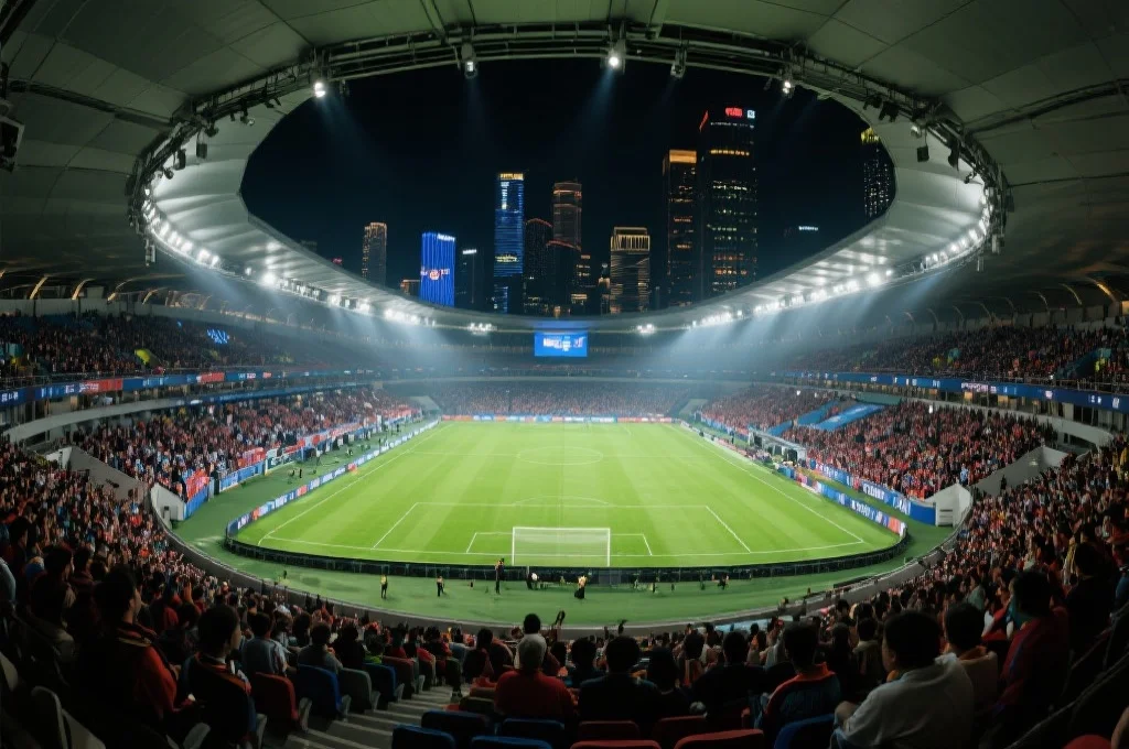 灯火辉煌的体育场馆